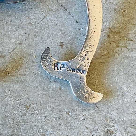 SOLD ♥️ Apache ♥️ Rosella Paxson & Floyd Begay Sterling & Turquoise Pendant - Picture 4 of 10